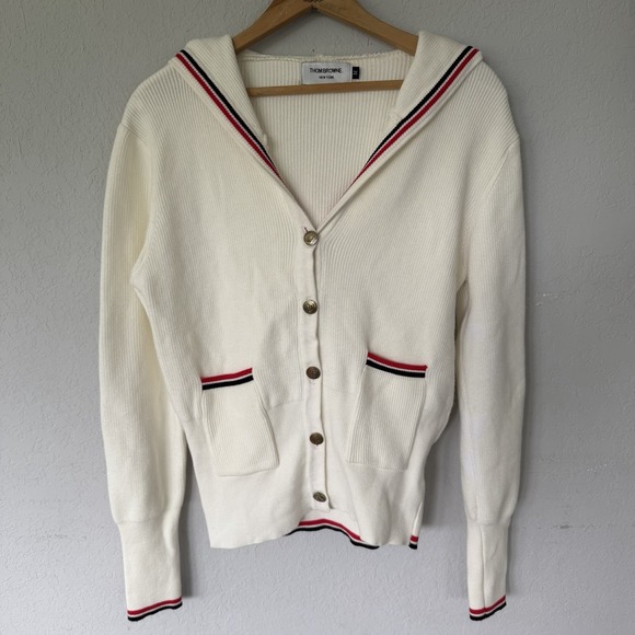 Thom Browne Sweaters - Thom Browne New York Rib Knit Cardigan Hoodie – Size Medium